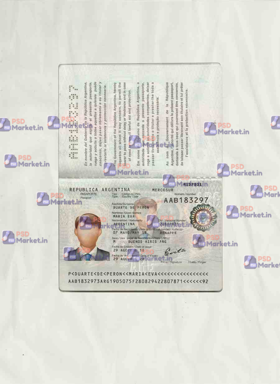 Argentina Passport Template - PSDMarket.in Argentina Passport Template - PSDMarket.in