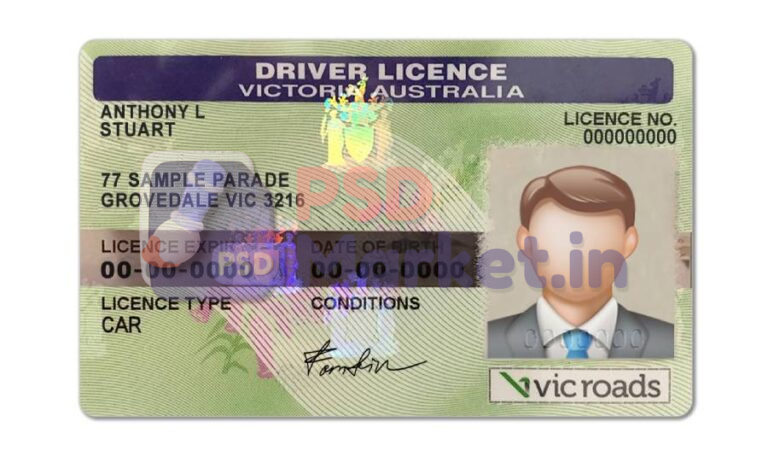 Australian Victoria Australia DL (Front & Back) Template - PSDMarket.in