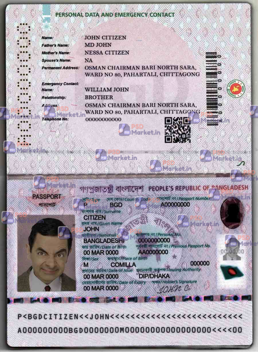 Bangladesh E-passport (2020-present) - PSDMarket.in Bangladesh E-passport (2020-present) - PSDMarket.in