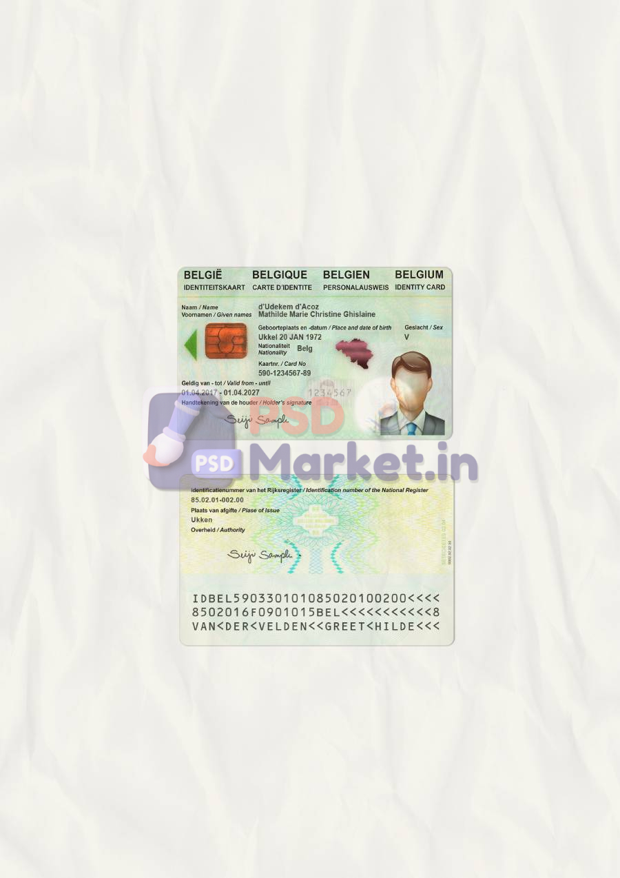 Belgium (scan) - PSDMarket.in Belgium Driving Licence Template (scan) - Image 1