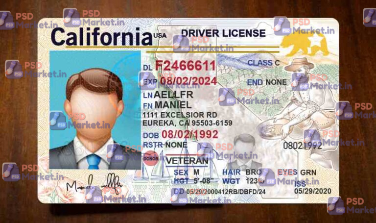 California Driver License Template(V2) - PSDMarket.in