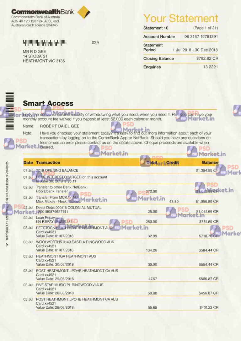 Common Statement Template - PSDMarke.in