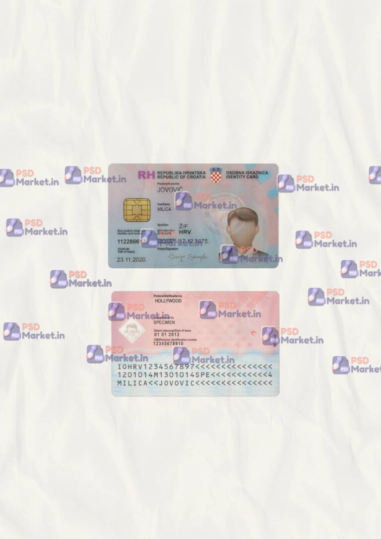 Croatia ID Card Template(scan) - PSDMarket.in