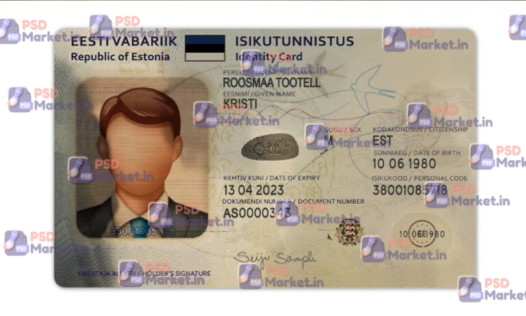 Estonia ID Card (Front & Back) Template V2 - PSDMarket.in