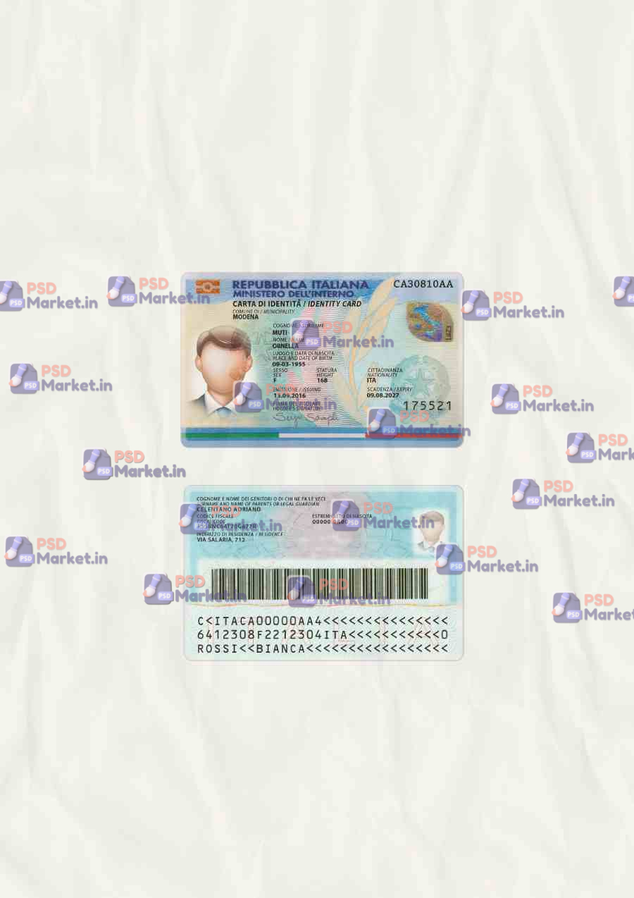 Italy ID Card Template (scan) - PSDMarket.in Italy ID Card Template (scan) - PSDMarket.in