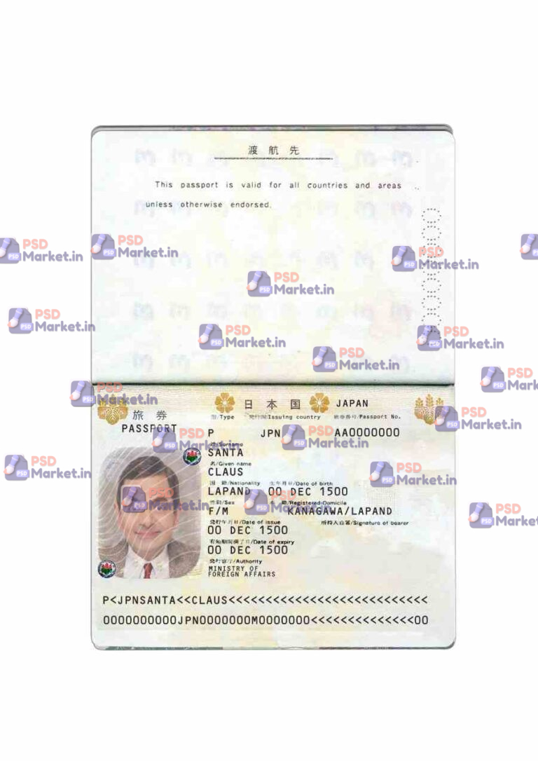 Japan Passport Template - PSDMarket.in