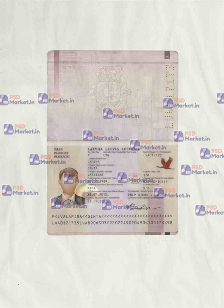 Latvia Passport Template - PSDMarket.in