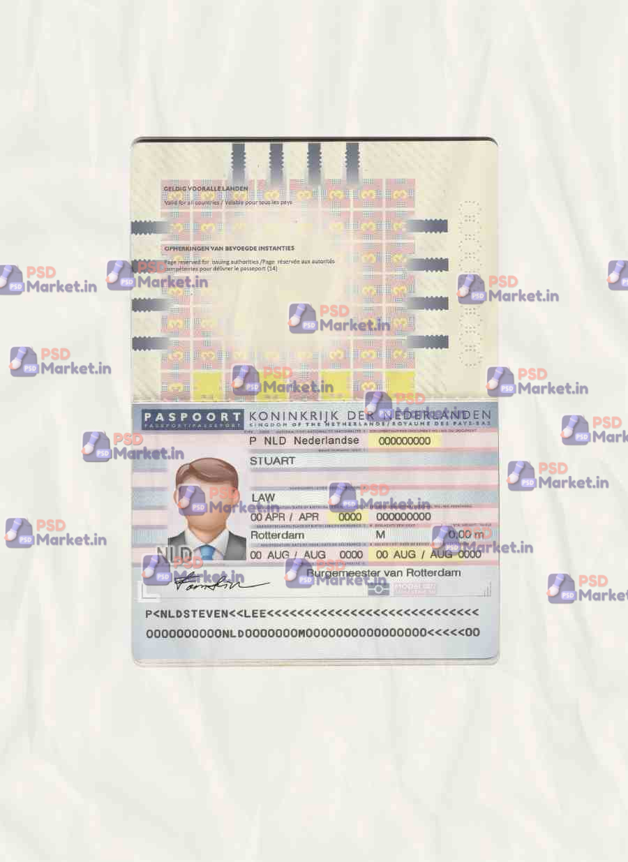 Netherlands Passport Template (V2) - PSDMarket.in Netherlands Passport Template (V2) - PSDMarket.in