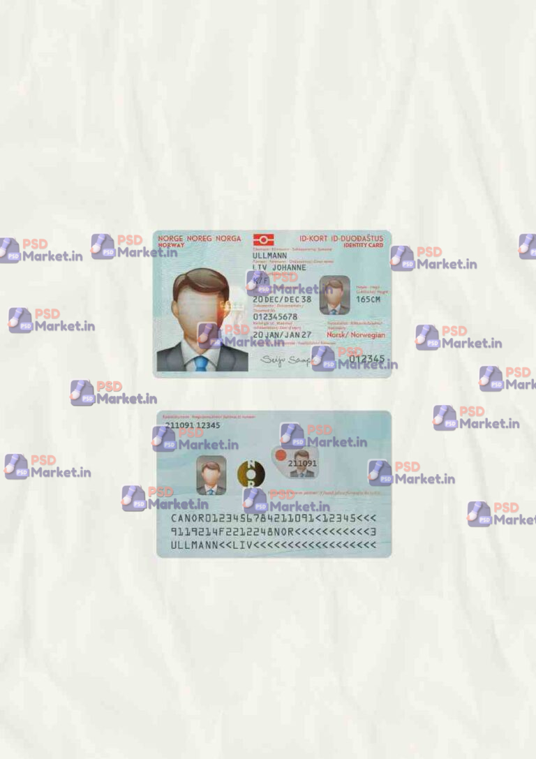Norway ID Card Template (scan) -PSDMarket.in