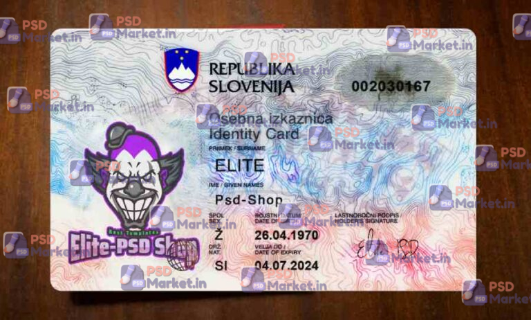 Slovenia ID Card (Front & Back) Template - PSDMarket.in