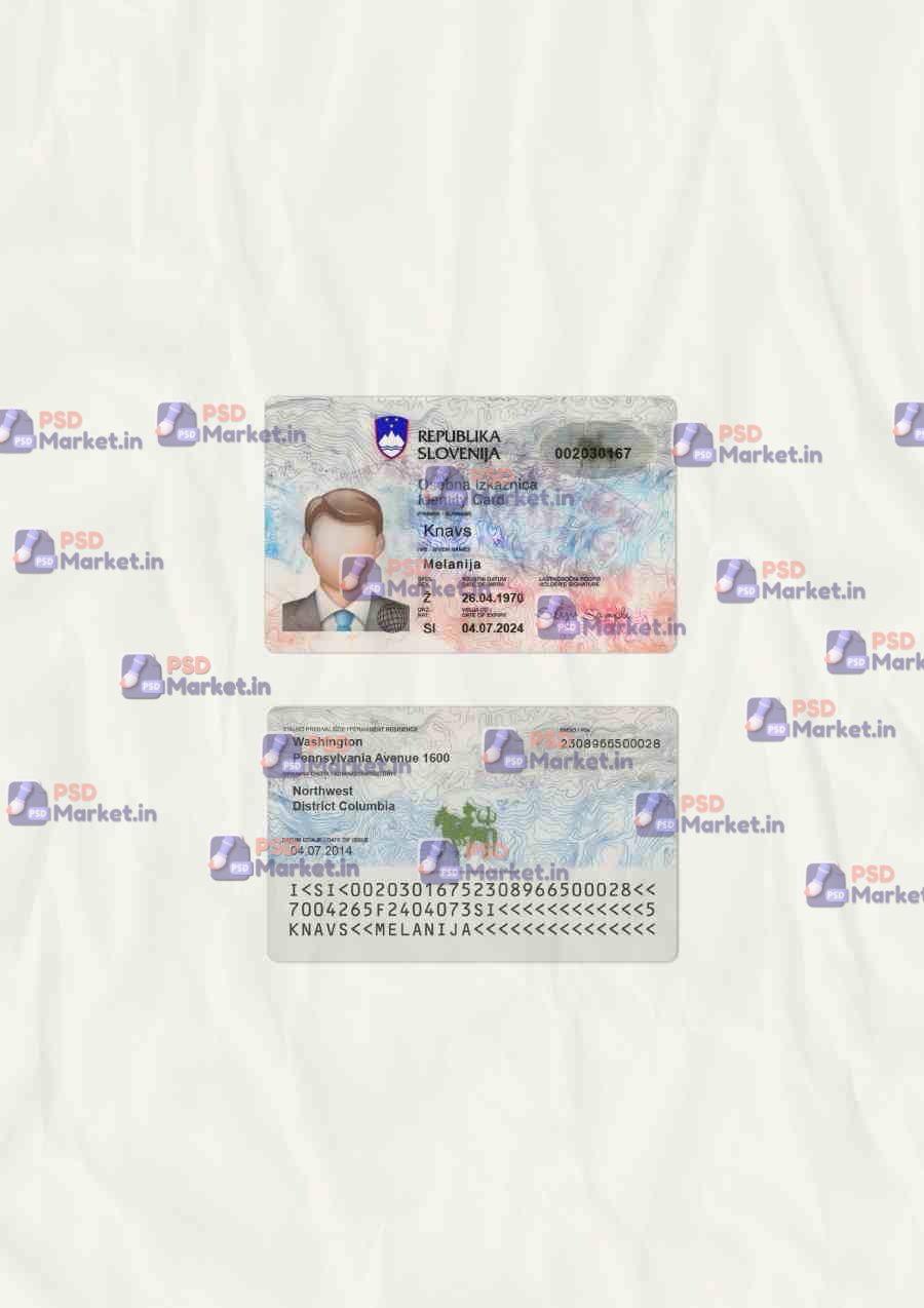 Slovenia ID Card Template (scan) - PSDMarket.in Slovenia ID Card Template (scan) - PSDMarket.in