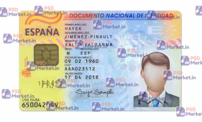 Spain ID Card (Front & Back) Template - PSDMarket.in