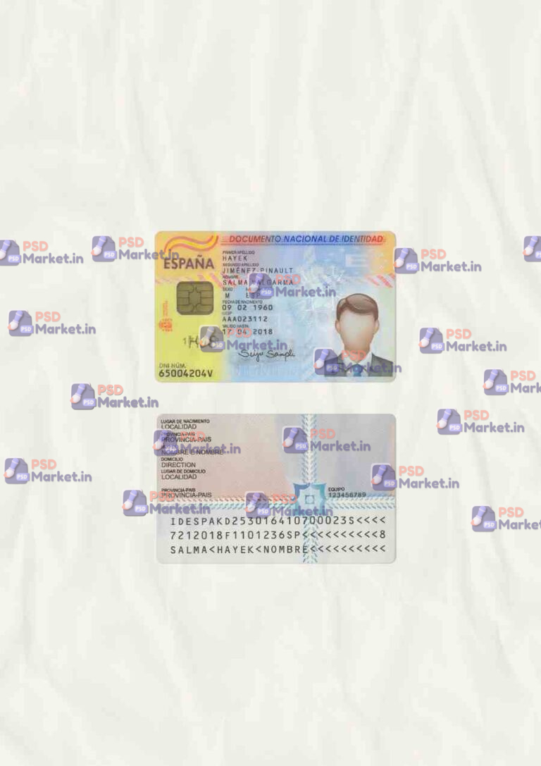 Spain ID Card Template (scan) v2 - PSDMarket.in