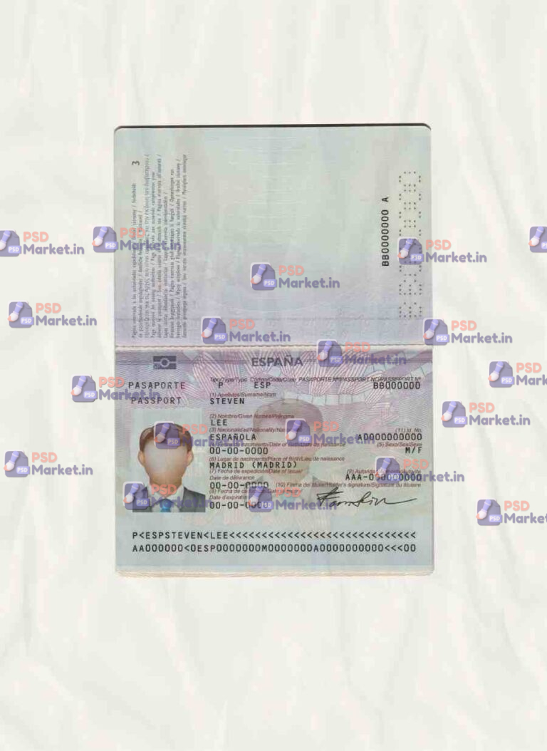 Spain Passport Template (V1) - PSDMarket.in