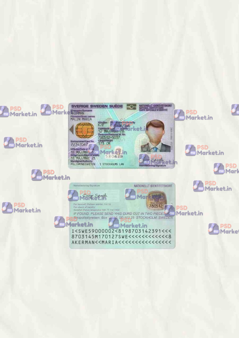 Sweden ID Card Template (scan) - PSDMarket.in