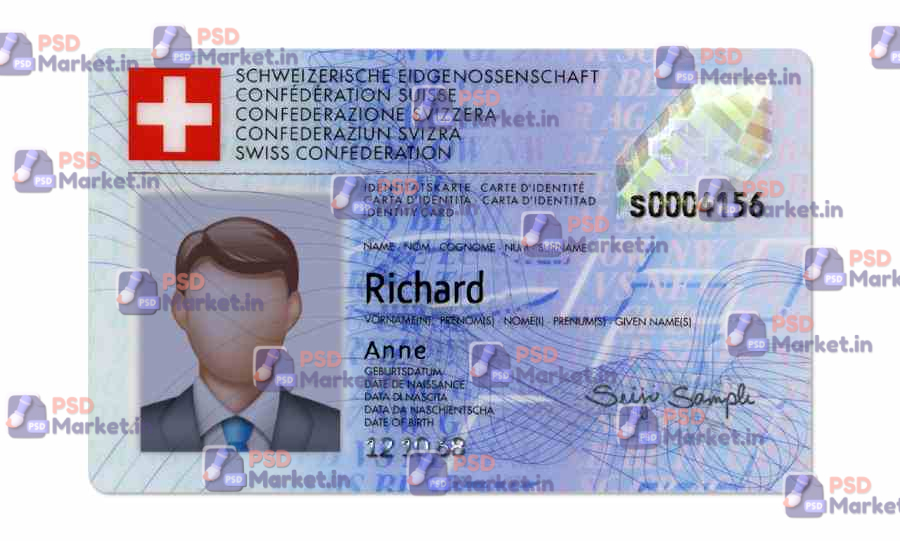 Switzerland ID Card (Front & Back) Template - PSDMarket.in Switzerland ID Card (Front & Back) Template - PSDMarket.in