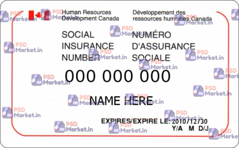 Canadian SIN Template - PSDMarket.in