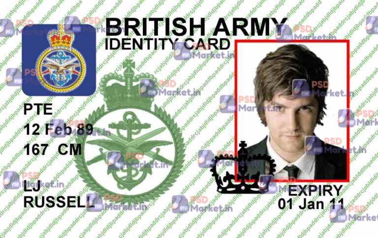 UK Military Card (Front & Back) Template