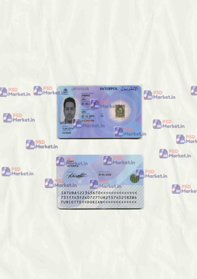 XPO INTERPOL ID Card Template (scan) - PSDMarket.in