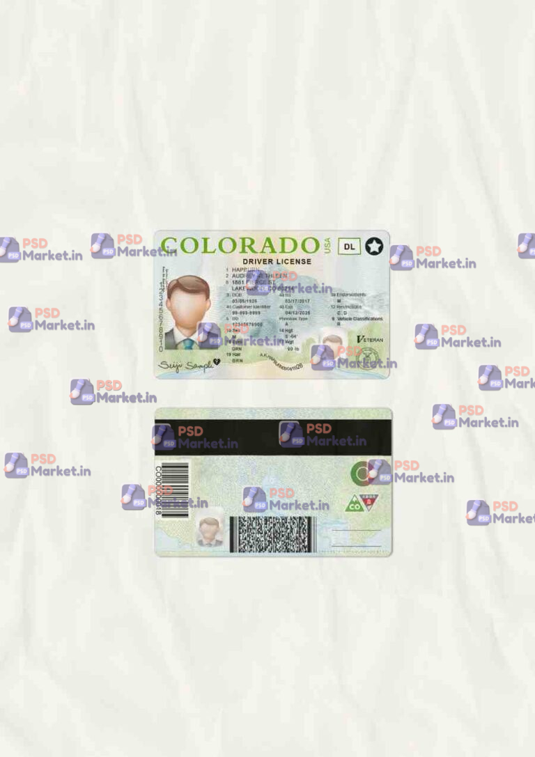 Colorado Drivers License Template (scan) - PSDMarket.in