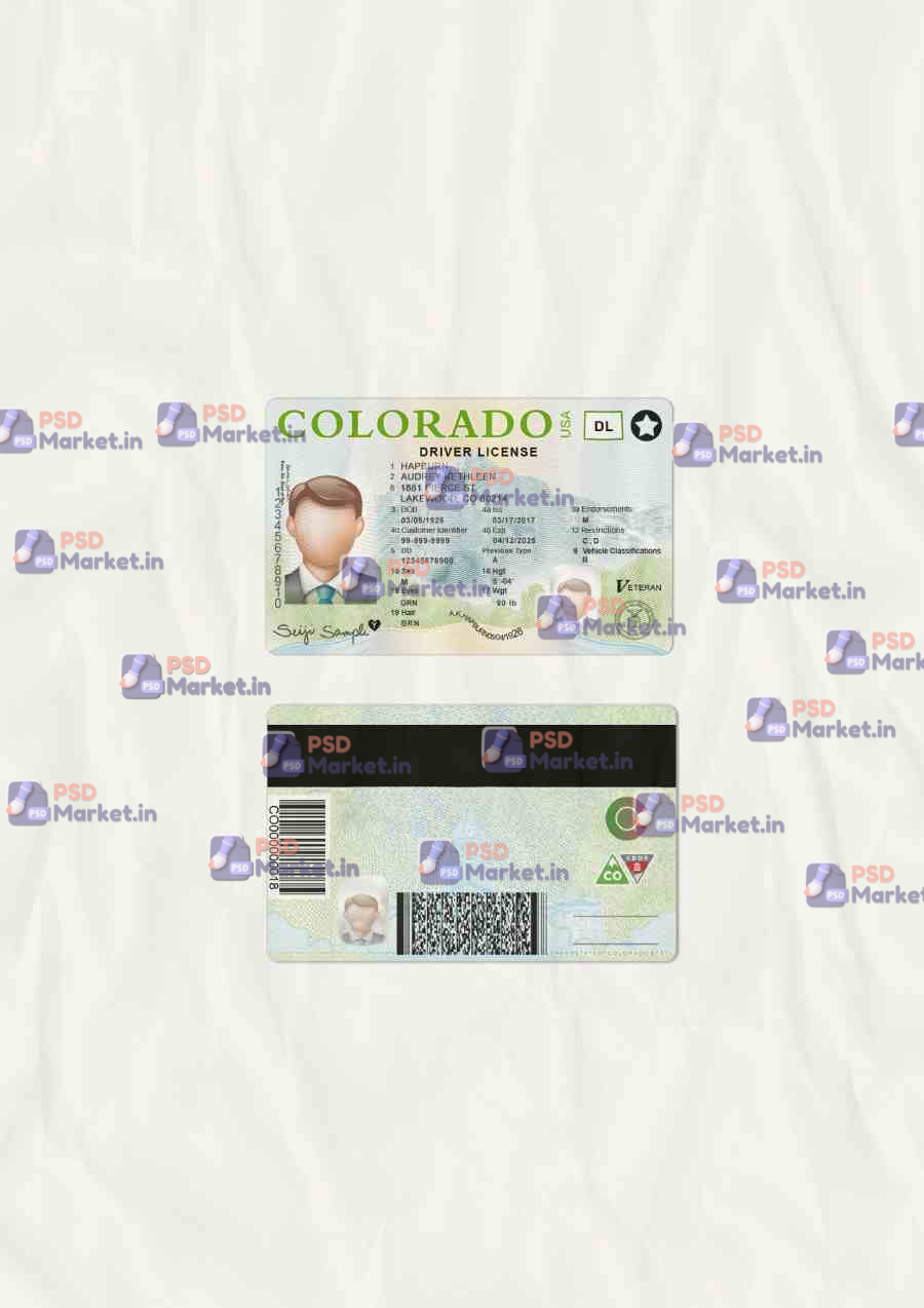 Colorado Drivers License Template (scan) - PSDMarket.in Colorado Drivers License Template (scan) - PSDMarket.in