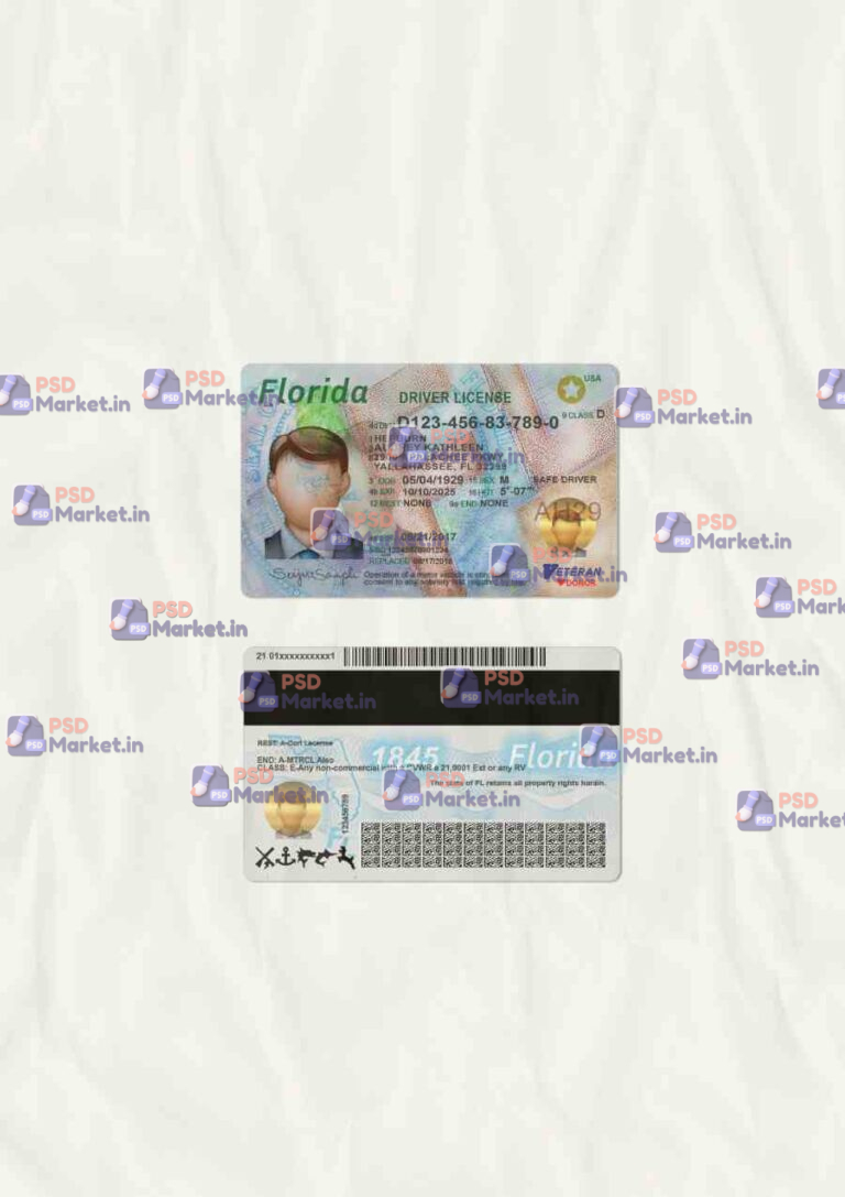 Florida Drivers License Template (scan) - PSDMarket.in