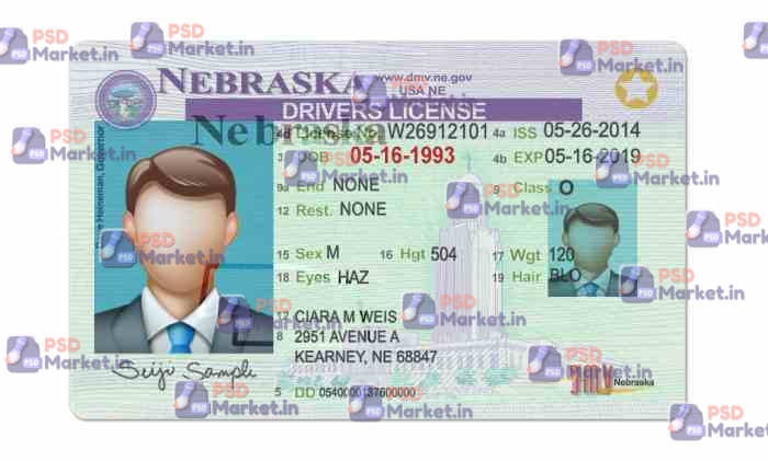 Nebraska Drivers License Template (Front & Back) - PSDMarket.in Nebraska Drivers License Template (Front & Back) - PSDMarket.in