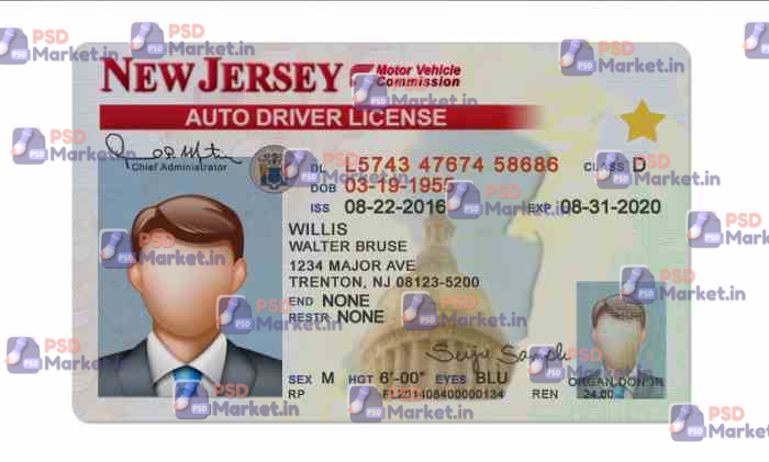 New Jersey Drivers License Template (Front & Back) - PSDMarket.in New Jersey Drivers License Template (Front & Back) - PSDMarket.in