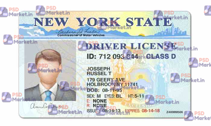 New York Driver's License Template (V1) - PSDMarket.in - With Border New York Driver's License Template (V1) - PSDMarket.in - With Border