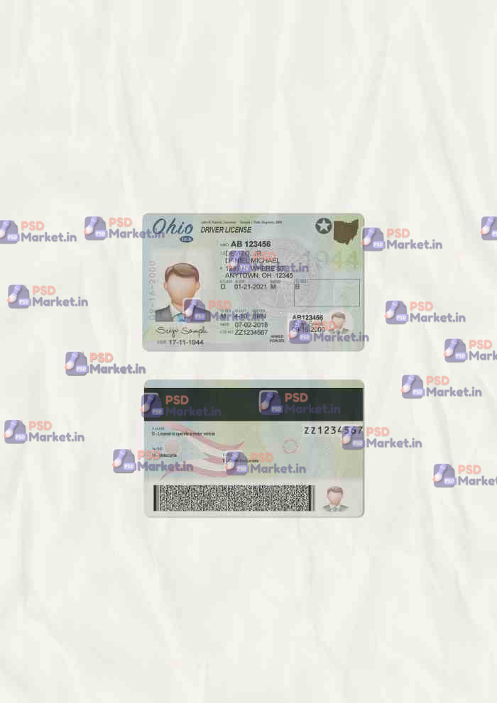 Ohio Drivers License Template (scan) V2 - PSDMarket.in Ohio Drivers License Template (scan) V2 - PSDMarket.in