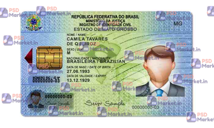 Brazil ID Card Template (Front & Back) - PSDMarket.in