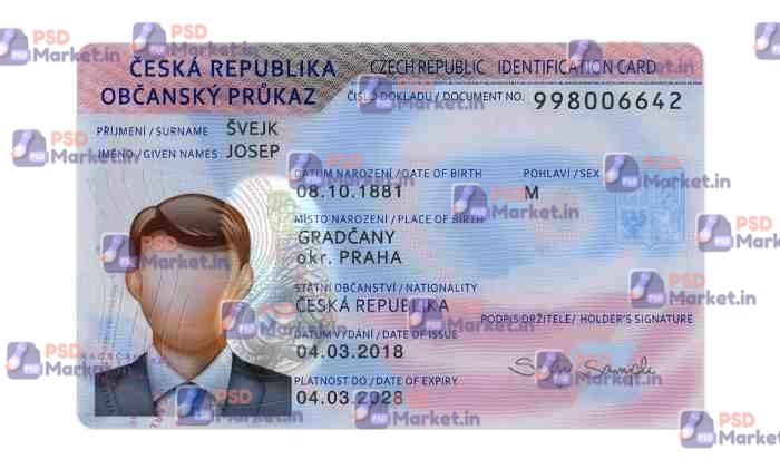 Czech Republic ID Card Template (Front & Back) - PSDMarket.in