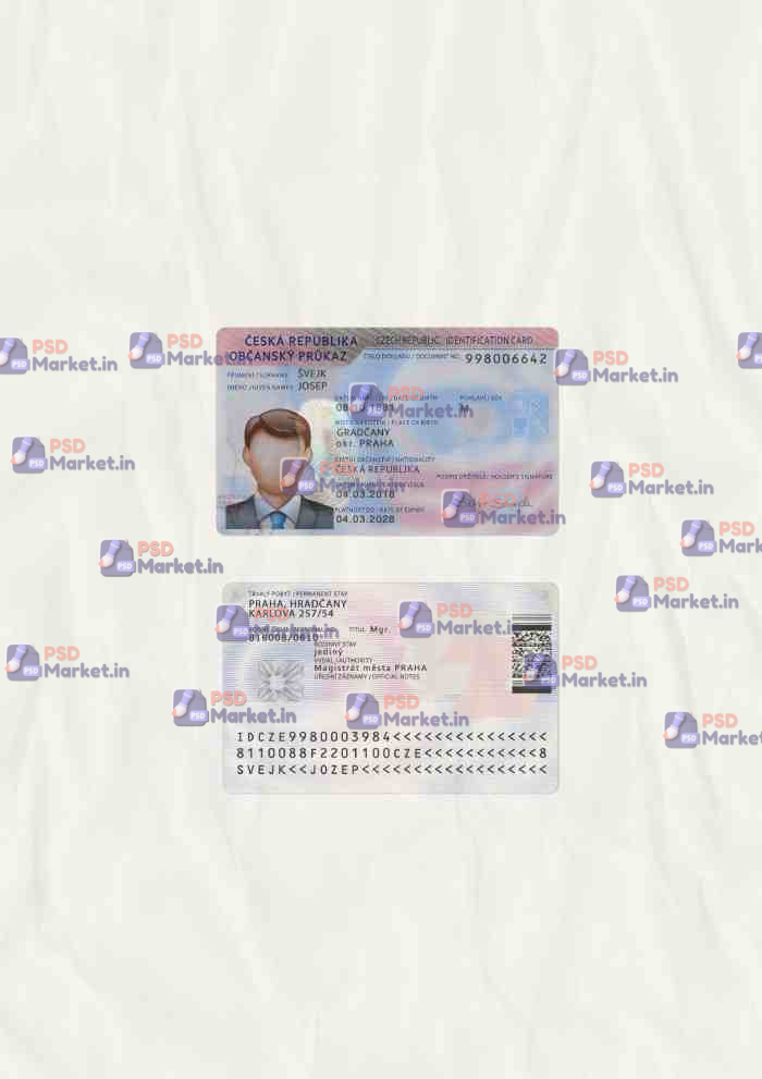 Czech Republic ID Card Template (scan) - PSDMarket.in