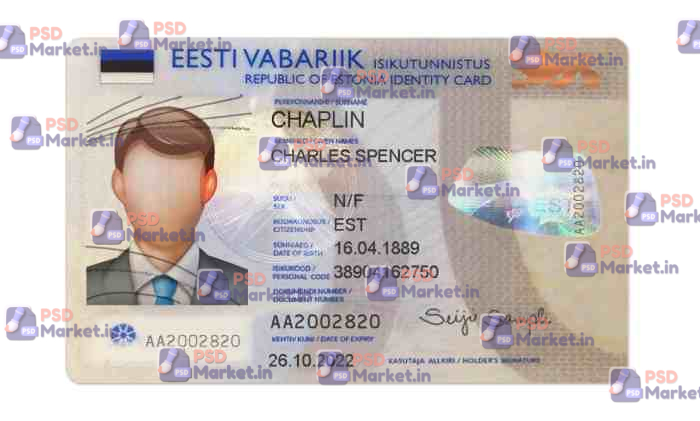 Estonia ID Card Template (Front & Back) V1 - PSDMarket.in