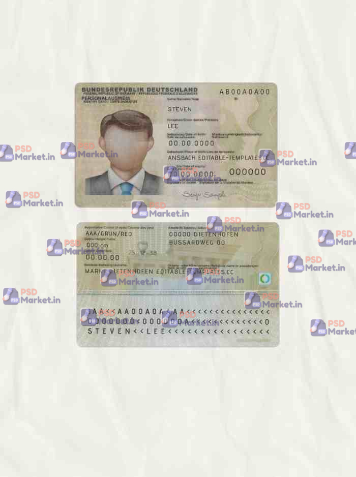 Germany ID Card Template (scan) V1 - PSDMarket.in