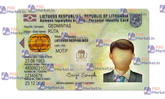 Lithuania ID Card Template (Front & Back) - PSDMarket.in