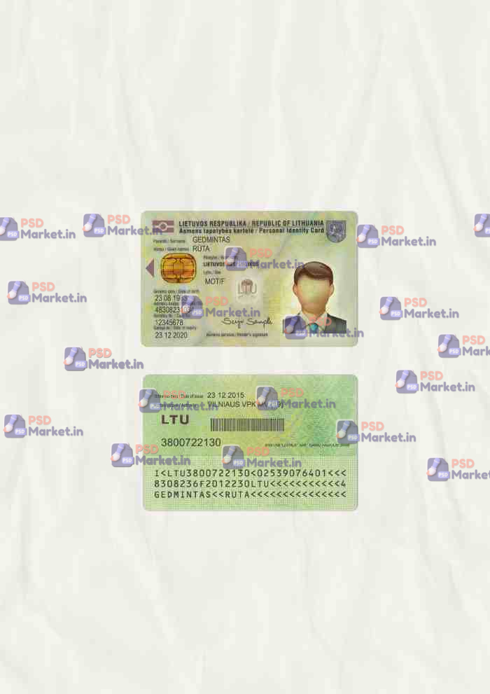 Lithuania ID Card Template (scan) - PSDMarket.in Lithuania ID Card Template (scan) - PSDMarket.in