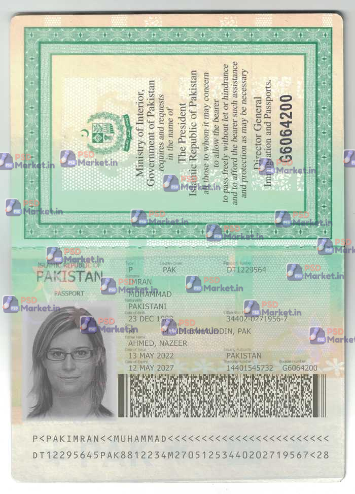 Pakistan Passport Template (V2) - PSDMarket.in