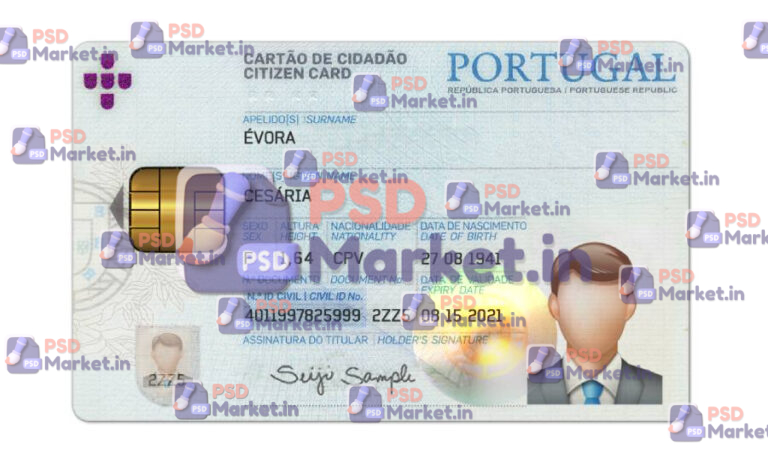 Portugal ID Card Template (Front & Back) - PSDMarket.in - Front