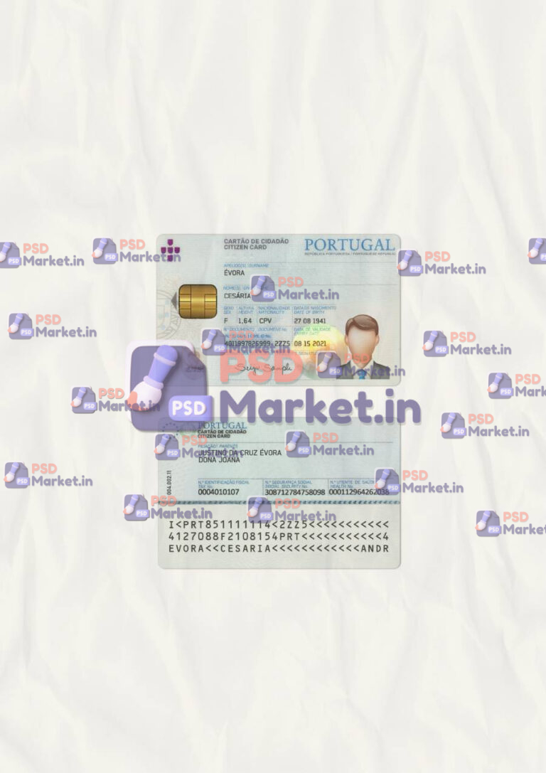 Portugal ID Card Template (scan) - PSDMarket.in