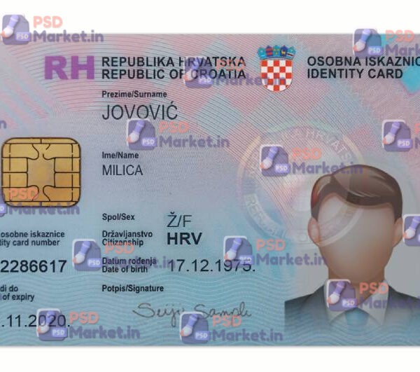 Croatia ID Card (Front & Back)Template
