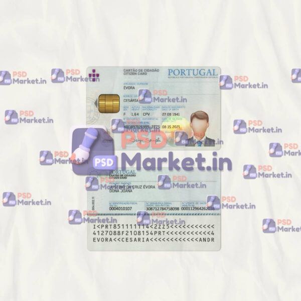 Portugal ID Card PSD Template (scan)